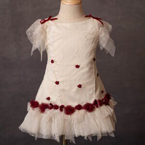 Biscotti Burgundy and White Dress, Christmas/Valentine's